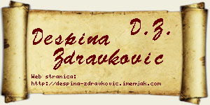 Despina Zdravković vizit kartica